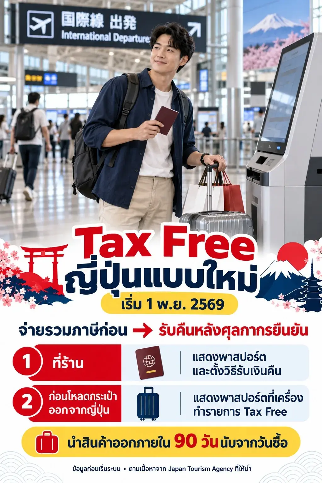 Tax Free ญี่ปุ่นแบบใหม่ เริ่ม 1 พ.ย. 2569 ต้องทำอะไร