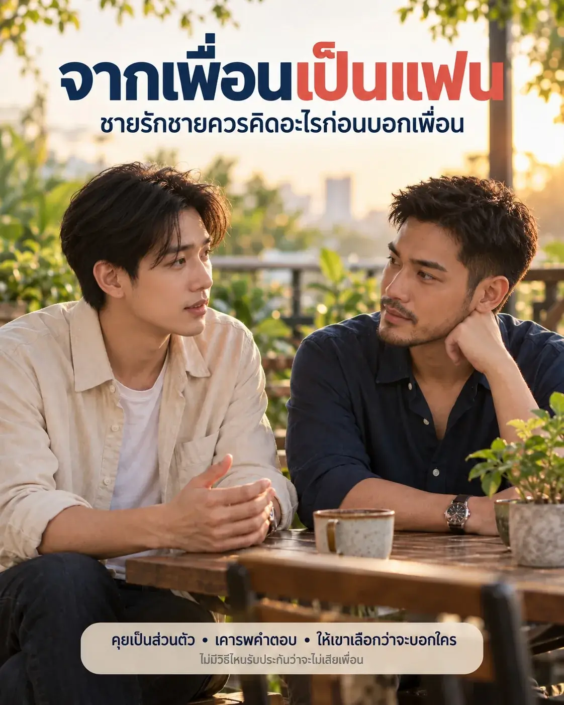 จากเพื่อนเป็นแฟน ชายรักชายควรคิดอะไรก่อนบอกเพื่อน