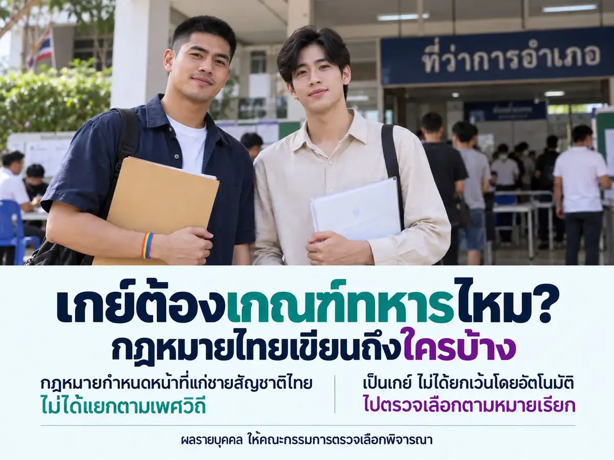 เกย์ต้องเกณฑ์ทหารไหม กฎหมายไทยเขียนถึงใครบ้าง